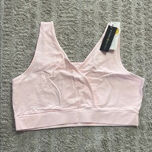 NWT Kindred Bravely Organic Cotton Pink Nursing & Maternity Sleeping Bra XLBusty